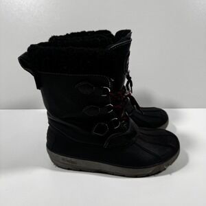 Pajar Waterproof Winter Snow Boots Black Faux Fur Lace-Up‎ Boys Girls 3Y Outdoor